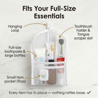 Self-Standing Travel Toiletry Pouch Compact Organizer for Travel & Daily Essentials