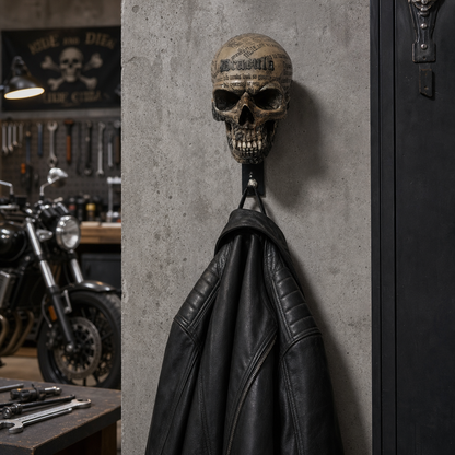 Motorcycle Skull Helmet Holder Garage Display Wall Mount