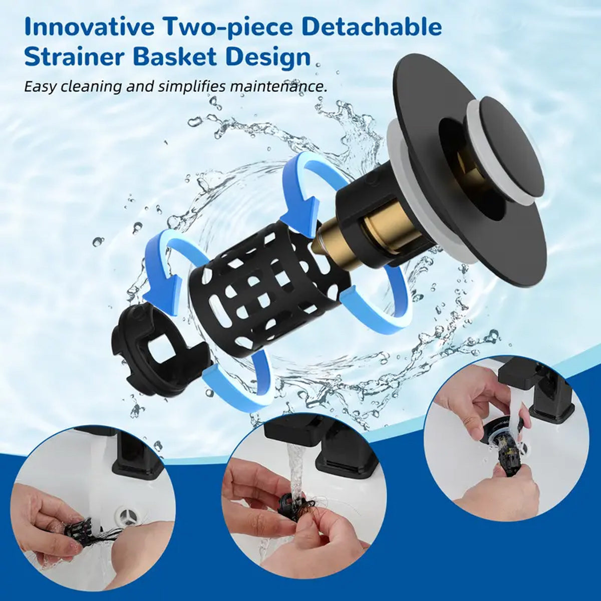3-in-1 Bathroom Sink Stopper