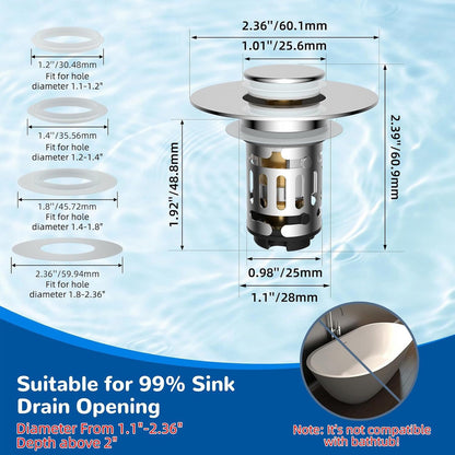 3-in-1 Bathroom Sink Stopper