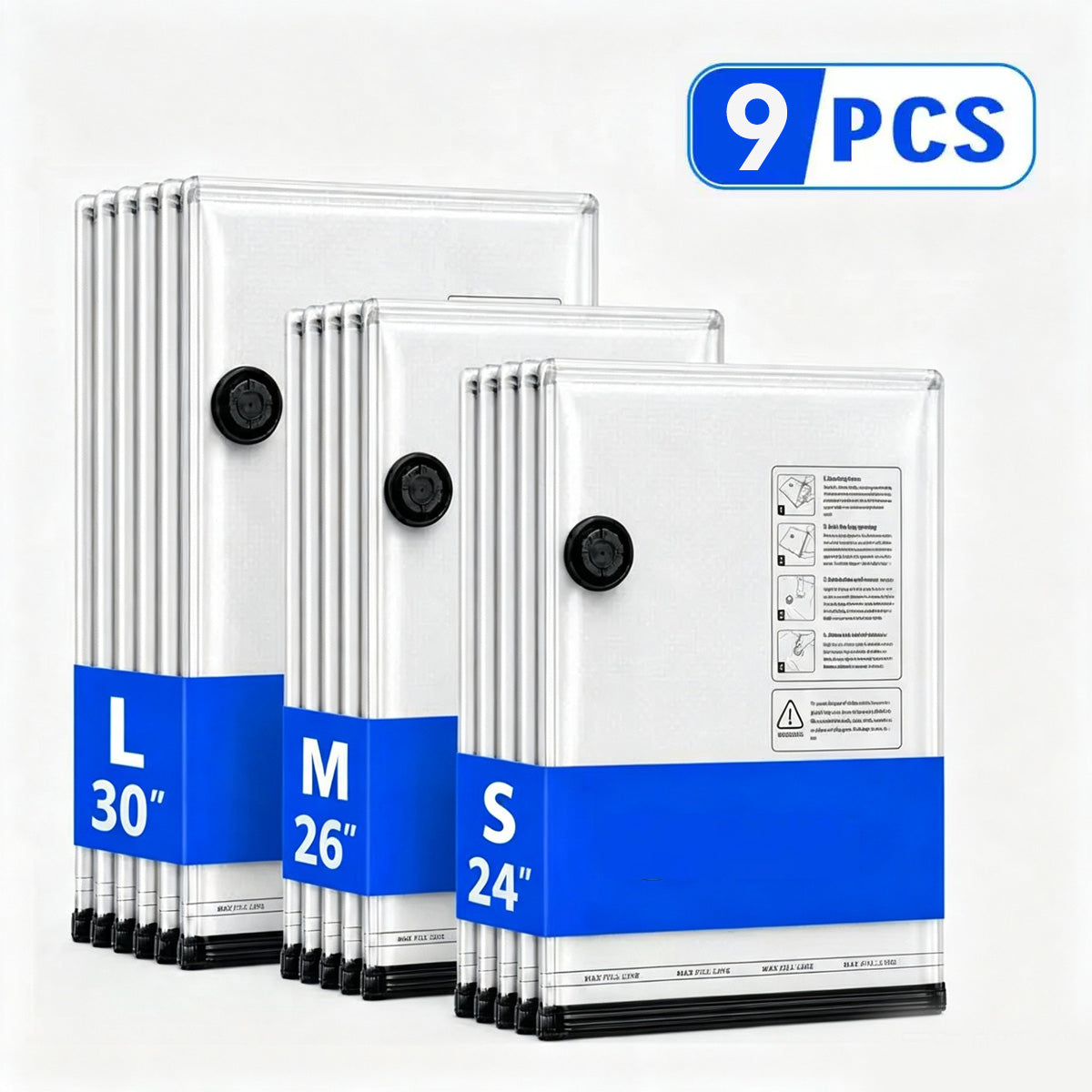 9 Pcs Travel Vacuum Storage Bags