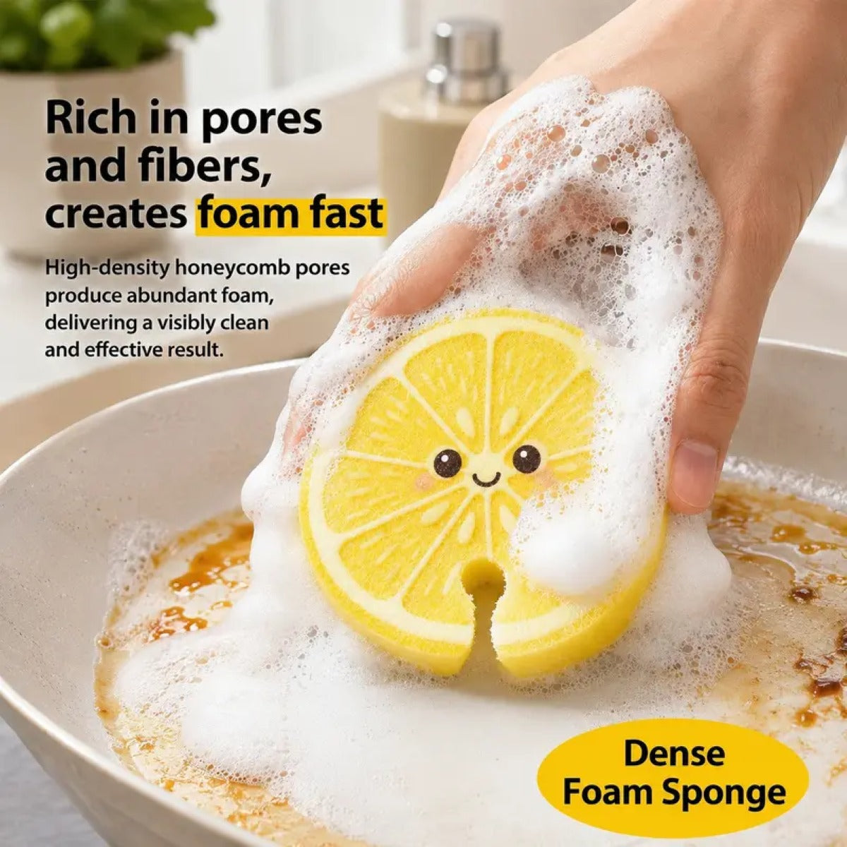 Faucet-Hanging Fruit Kitchen Sponges