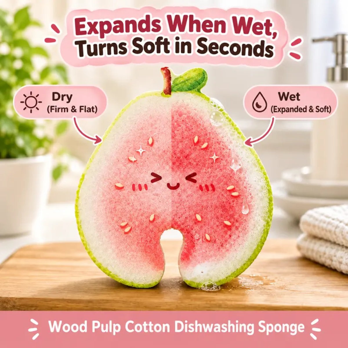 Faucet-Hanging Fruit Kitchen Sponges