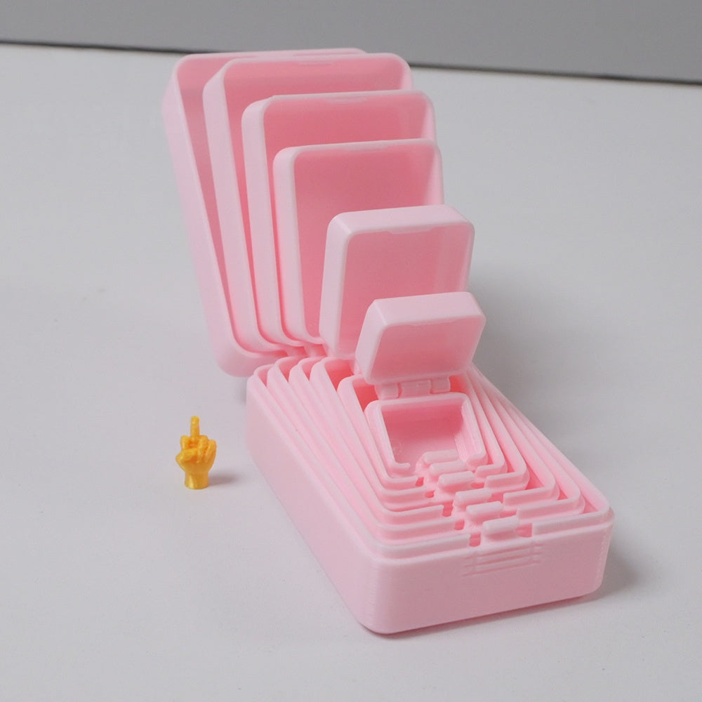 Plastic Multi-Layer Nesting Surprise Gift Box - 3D Print Novelty Prank Container for Adults, Funny Unboxing Experience for Halloween, Birthday Gifting