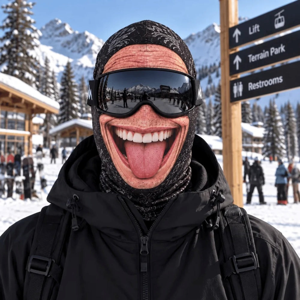 Funny 3D Old Man Face Balaclava Ski Mask