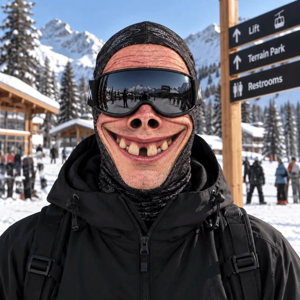 Funny 3D Old Man Face Balaclava Ski Mask