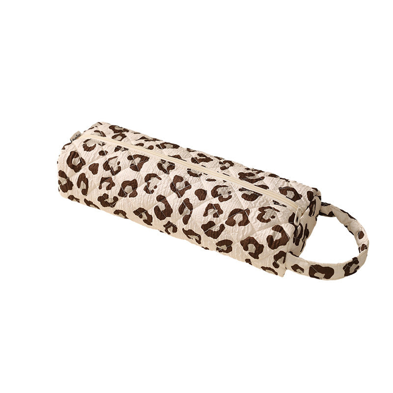 Cute Quilted Makeup Bag | Cylindrical Travel Organizer
