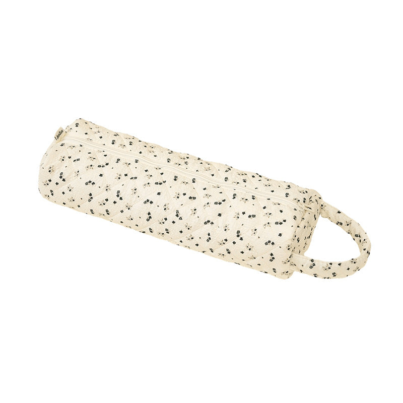 Cute Quilted Makeup Bag | Cylindrical Travel Organizer