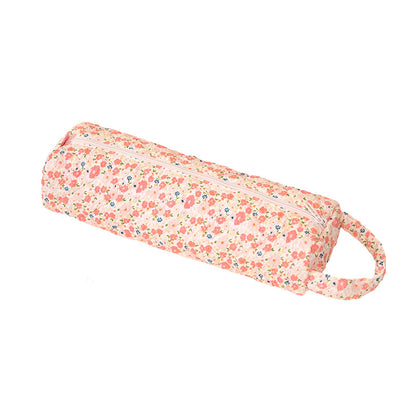 Cute Quilted Makeup Bag | Cylindrical Travel Organizer