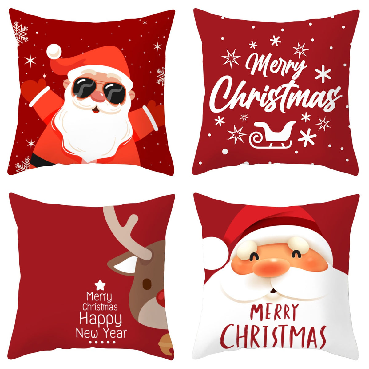 🎄 Christmas Pillow Covers 4-Piece Set — Festive Sofa Makeover
