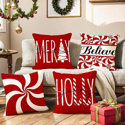 🎄 Christmas Pillow Covers 4-Piece Set — Festive Sofa Makeover