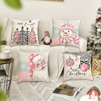 🎄 Christmas Pillow Covers 4-Piece Set — Festive Sofa Makeover