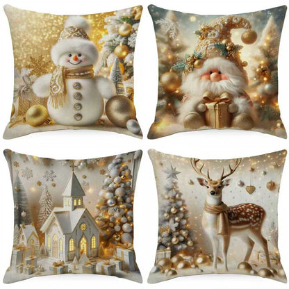 🎄 Christmas Pillow Covers 4-Piece Set — Festive Sofa Makeover