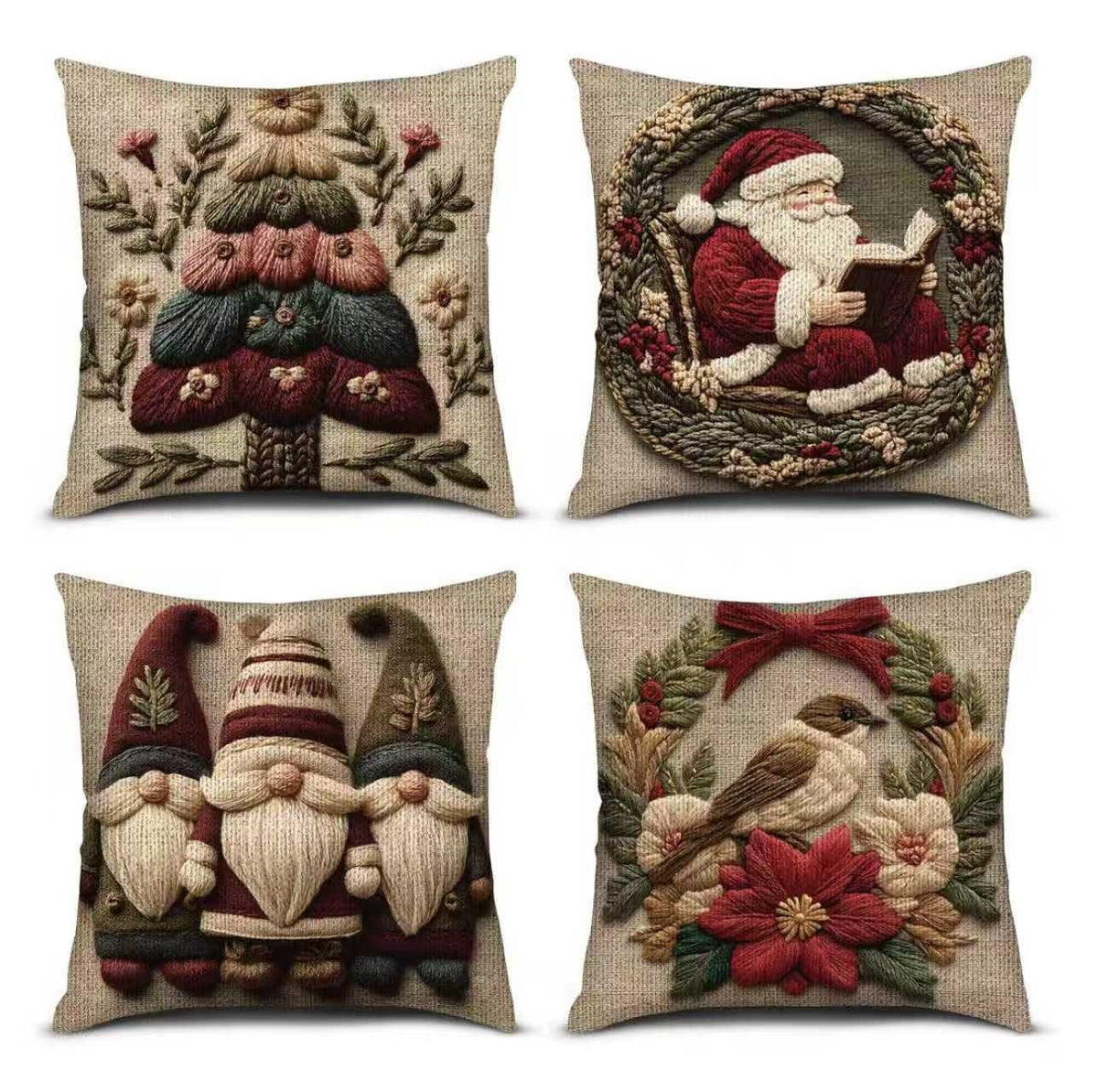 🎄 Christmas Pillow Covers 4-Piece Set — Festive Sofa Makeover