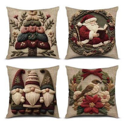 🎄 Christmas Pillow Covers 4-Piece Set — Festive Sofa Makeover