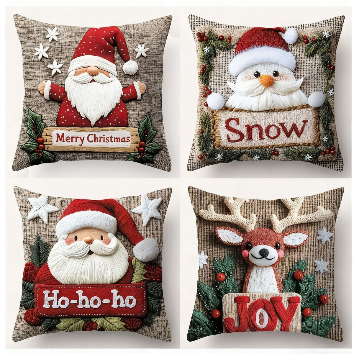 🎄 Christmas Pillow Covers 4-Piece Set — Festive Sofa Makeover