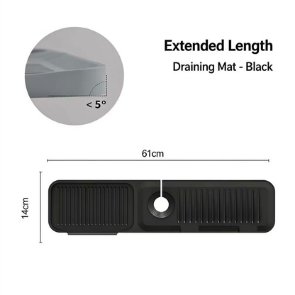 Silicone Faucet Splash Guard Mat - Sloped Drain Sink Water Catcher for Kitchen & Bathroom
