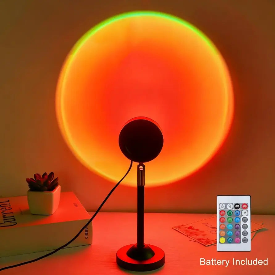 Upgraded Sunset Lamp Projector - 180° Rotating, 16 RGB LED Colors, 4 Modes