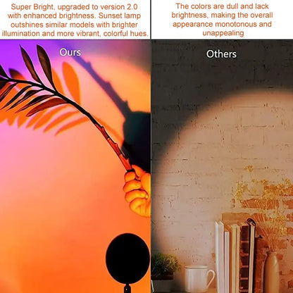 Upgraded Sunset Lamp Projector - 180° Rotating, 16 RGB LED Colors, 4 Modes