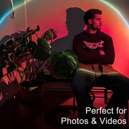 Upgraded Sunset Lamp Projector - 180° Rotating, 16 RGB LED Colors, 4 Modes
