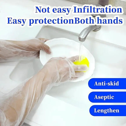 Extra Long Waterproof Gloves | 23.6 in Anti-Slip Kitchen & Cleaning Gloves