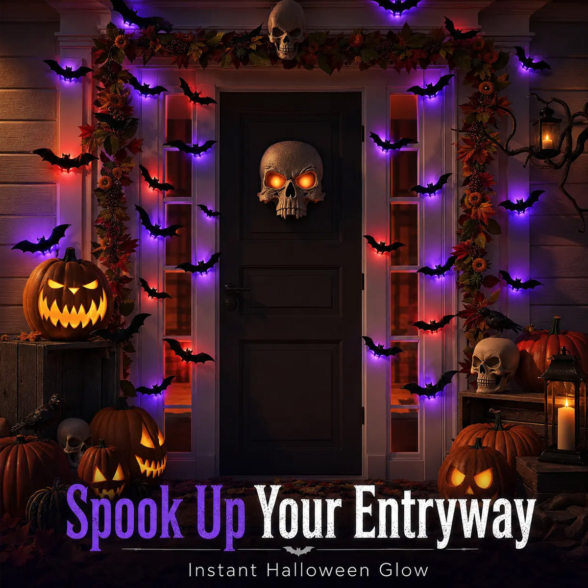 8 Pieces Halloween LED Wall Stickers