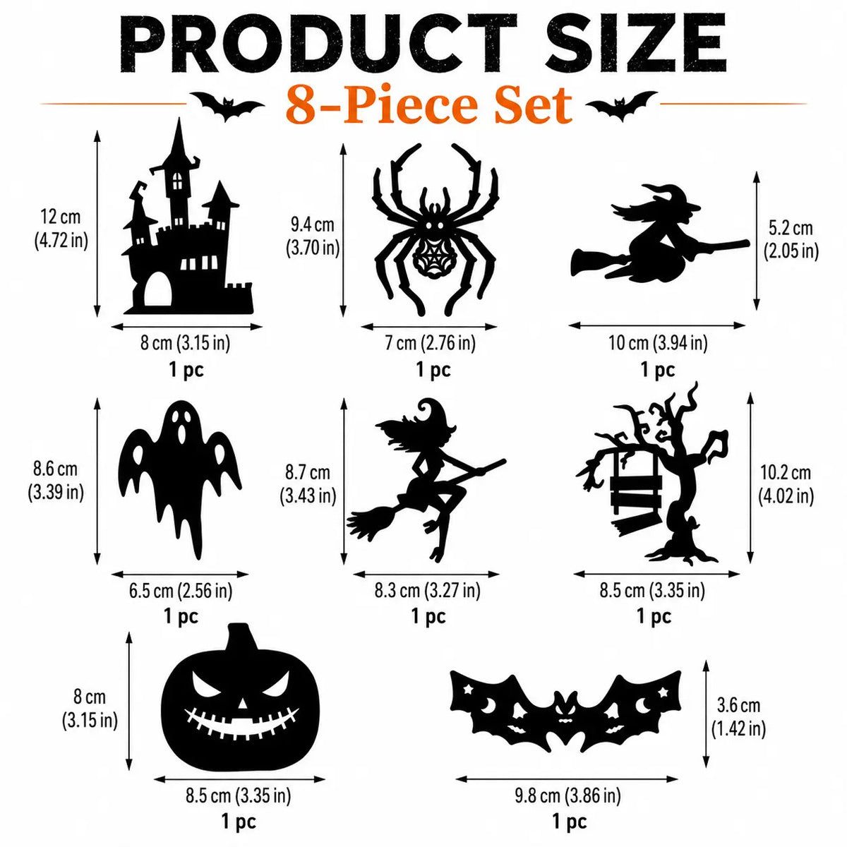 8 Pieces Halloween LED Wall Stickers