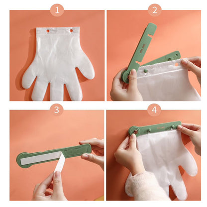 Wall-Mount Disposable Glove Dispenser with Food-Grade PE Gloves