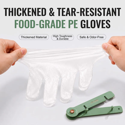 Wall-Mount Disposable Glove Dispenser with Food-Grade PE Gloves