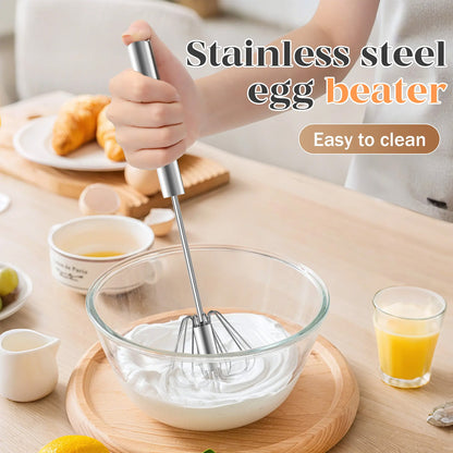 Stainless Steel Hand-Push Rotary Whisk