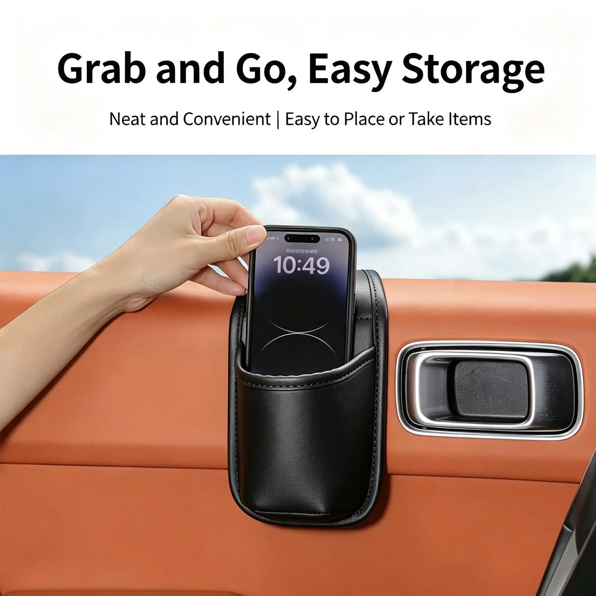 Leather Car Door Storage Pocket