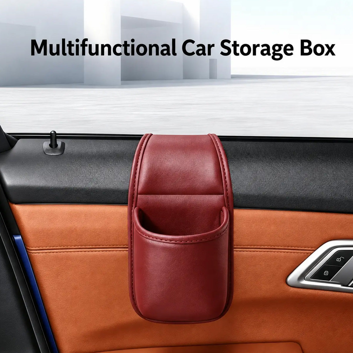 Leather Car Door Storage Pocket