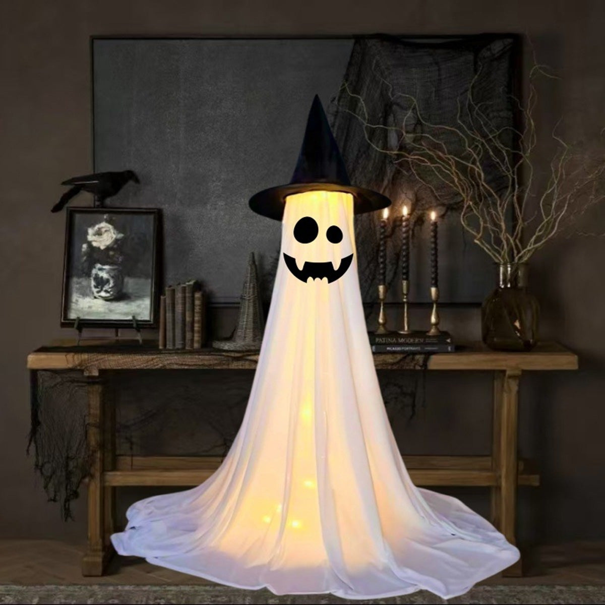 Halloween Lighted Ghost Decor Set