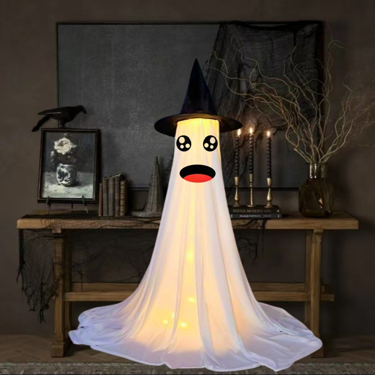 Halloween Lighted Ghost Decor Set
