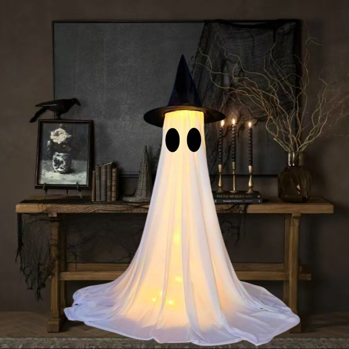 Halloween Lighted Ghost Decor Set