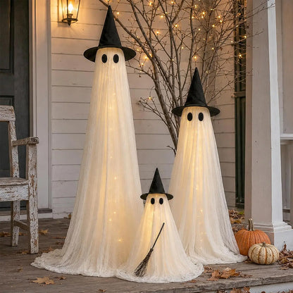 Halloween Lighted Ghost Decor Set