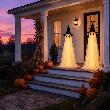Halloween Lighted Ghost Decor Set