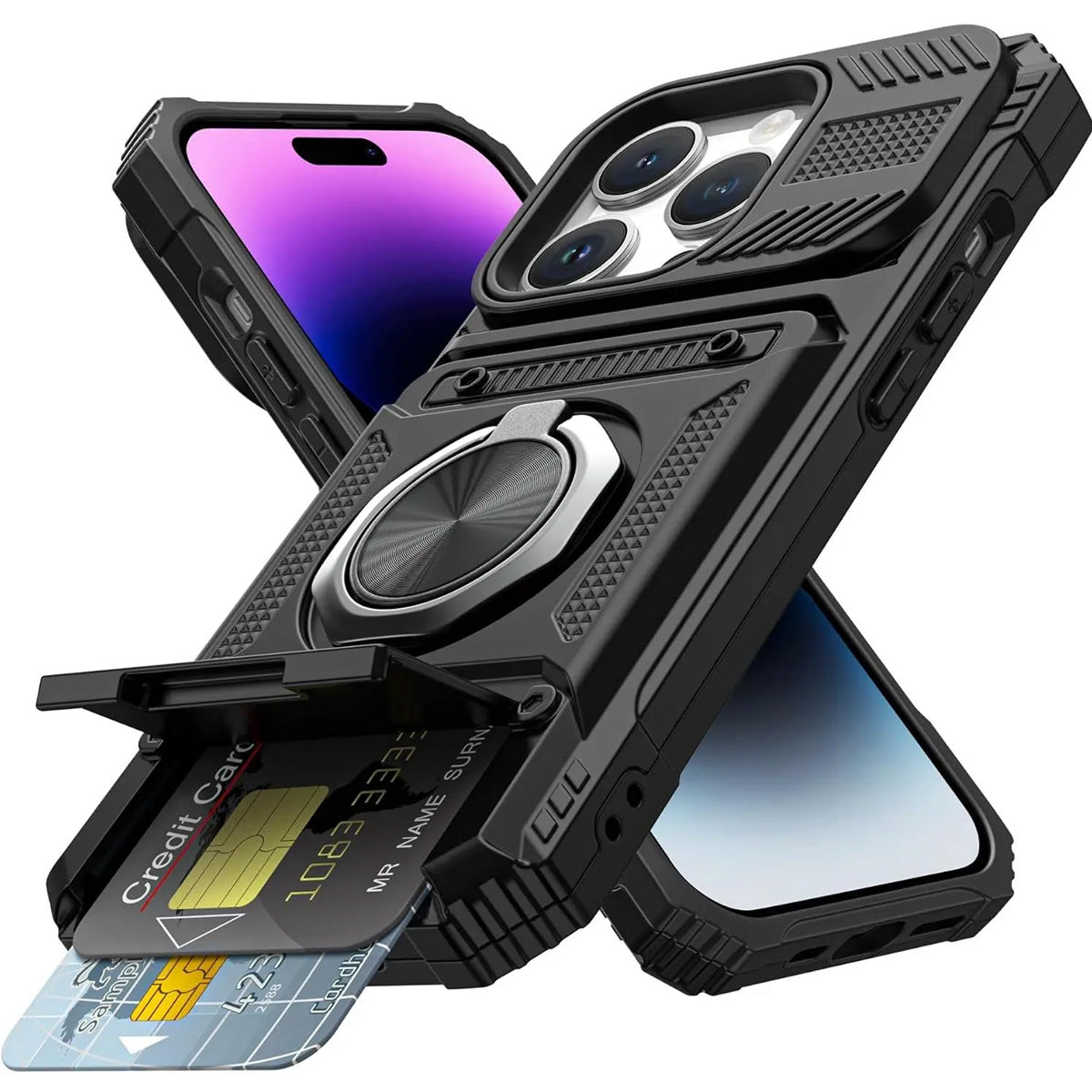 Wallet Phone Case with Ring Stand iPhone