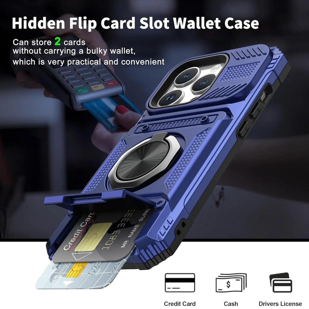 Wallet Phone Case with Ring Stand iPhone