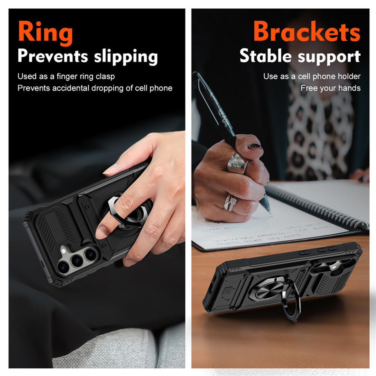 Wallet Phone Case with Ring Stand Samsung