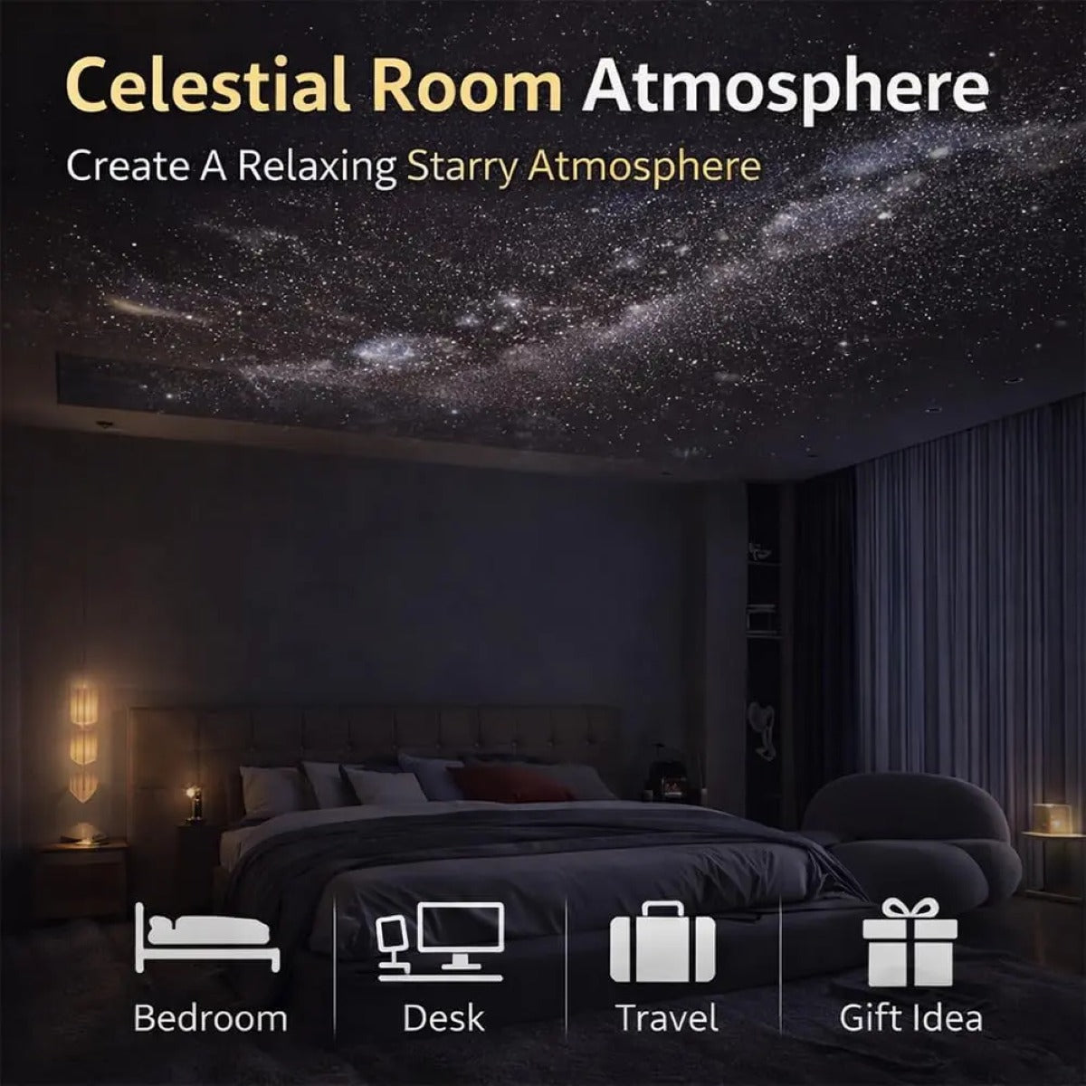 2-in-1 Galaxy Projector Night Light