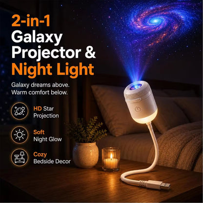 2-in-1 Galaxy Projector Night Light