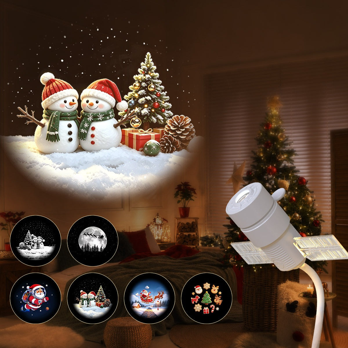 2-in-1 Christmas & Halloween Projector Night Light