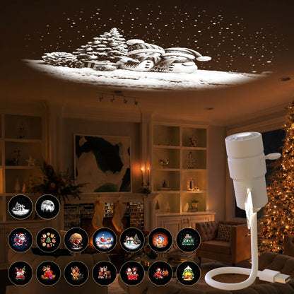 2-in-1 Christmas & Halloween Projector Night Light