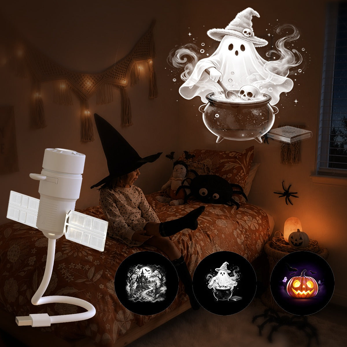 2-in-1 Christmas & Halloween Projector Night Light