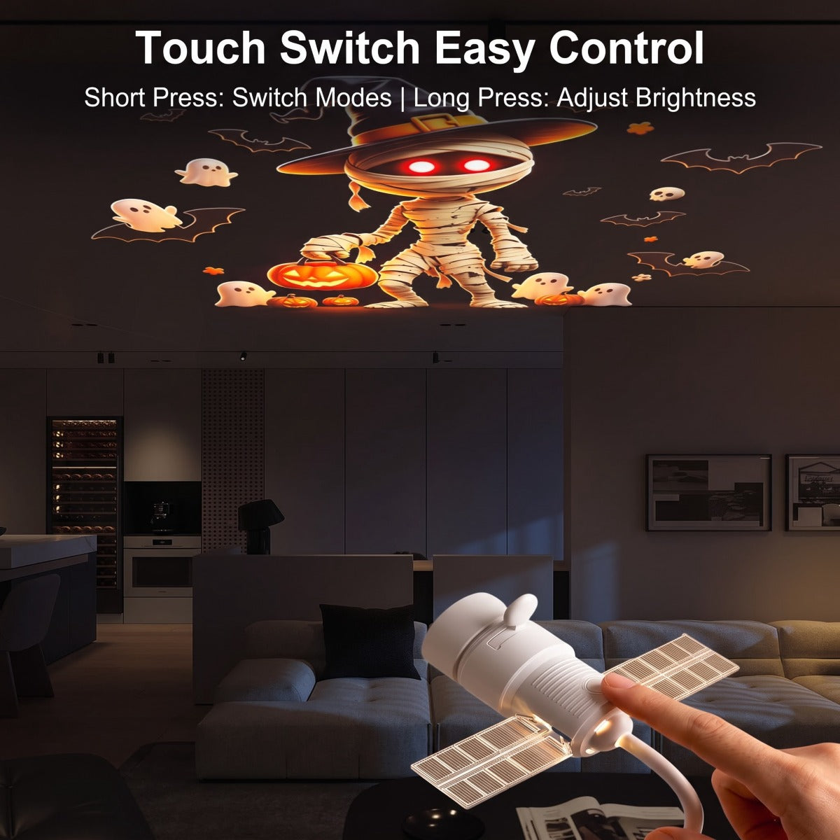 2-in-1 Christmas & Halloween Projector Night Light