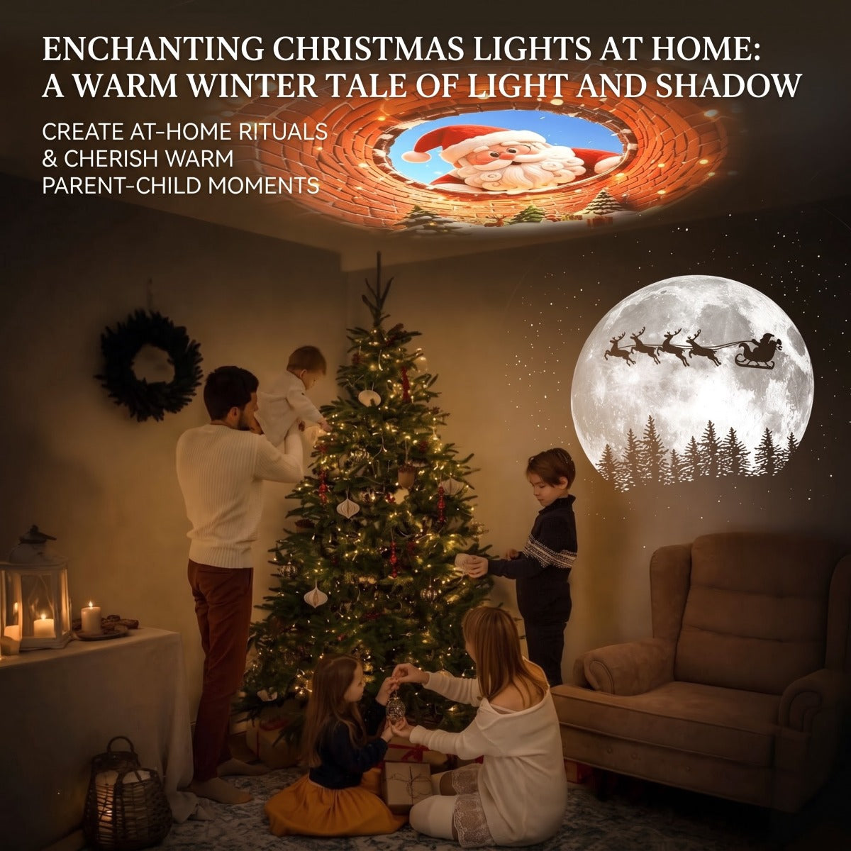 2-in-1 Christmas & Halloween Projector Night Light