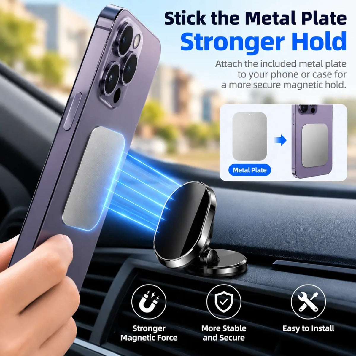Foldable Magnetic Car Phone Mount