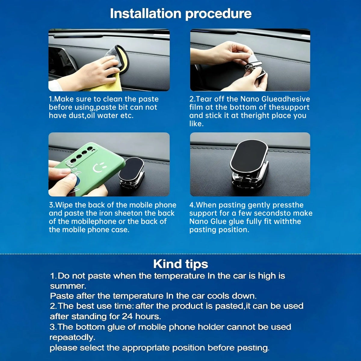 Foldable Magnetic Car Phone Mount