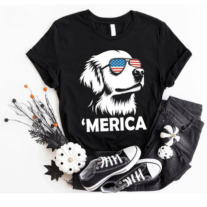 Merica Golden Retriever Shirt | 4th of July Dog Shirt